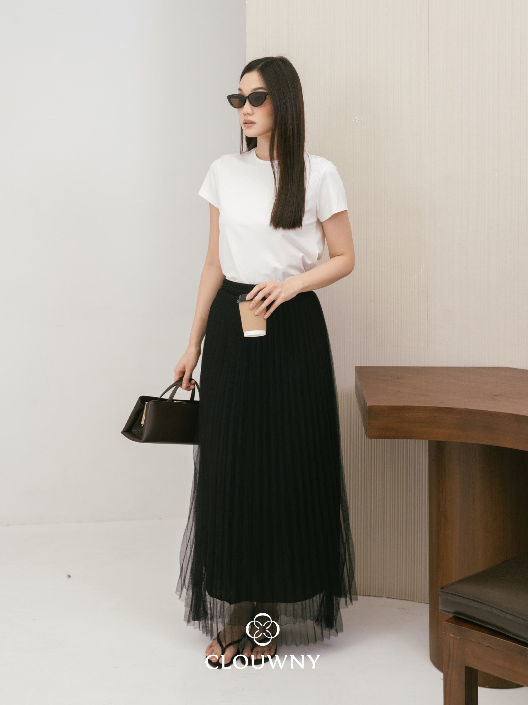 Onyva Tutu Pleats Skirt - Black